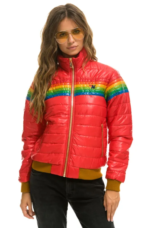 6 STRIPE JACKET -  GLOSSY CHERRY sold by Aviator Nation