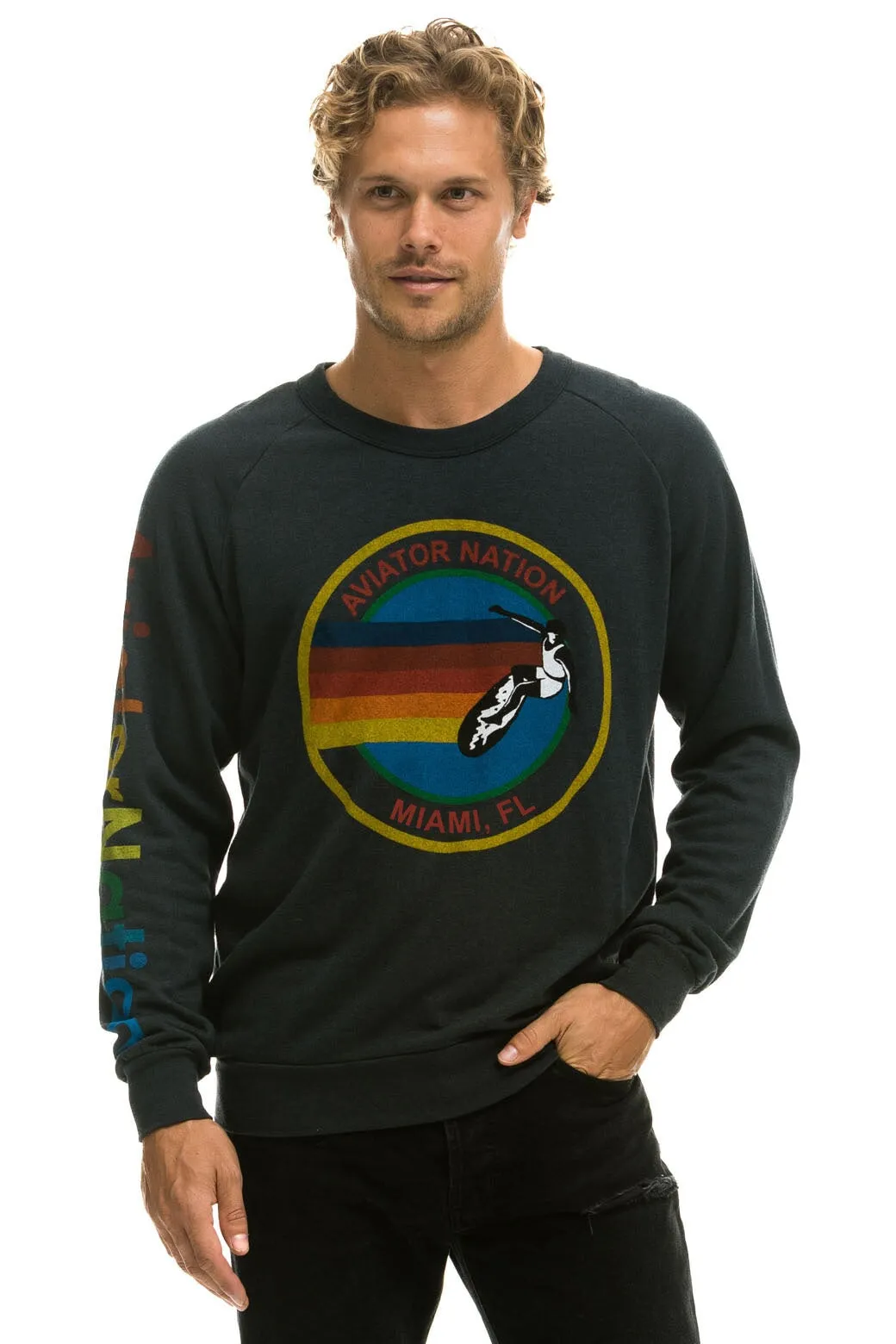 AVIATOR NATION MIAMI SWEATSHIRT - CHARCOAL sold by Aviator Nation product image thumbnail 2