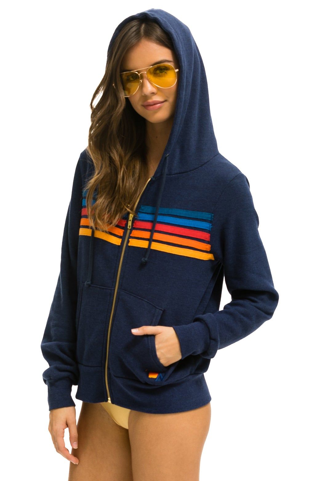 5 STRIPE HOODIE - NAVY 2 sold by Aviator Nation product image thumbnail 3