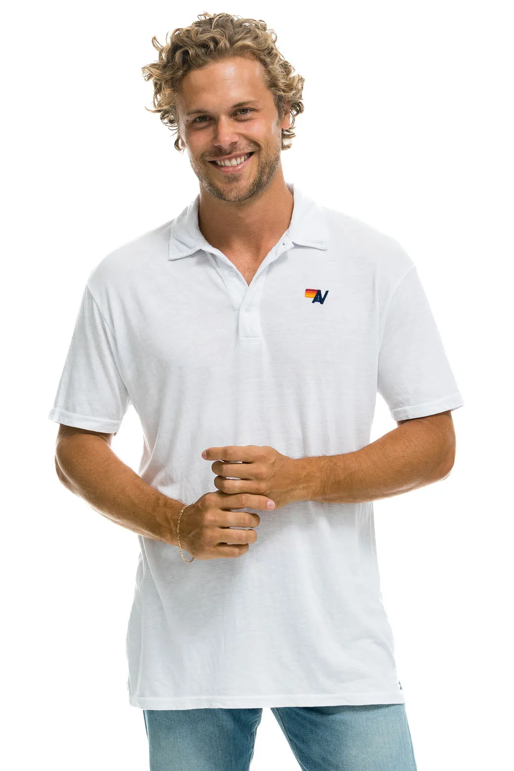 AVIATOR NATION POLO - WHITE sold by Aviator Nation