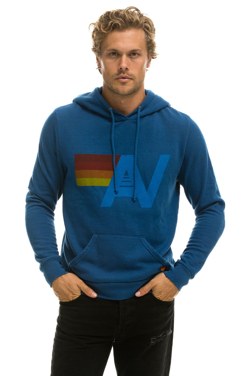 LOGO PULLOVER HOODIE - ROYAL sold by Aviator Nation product image thumbnail 4