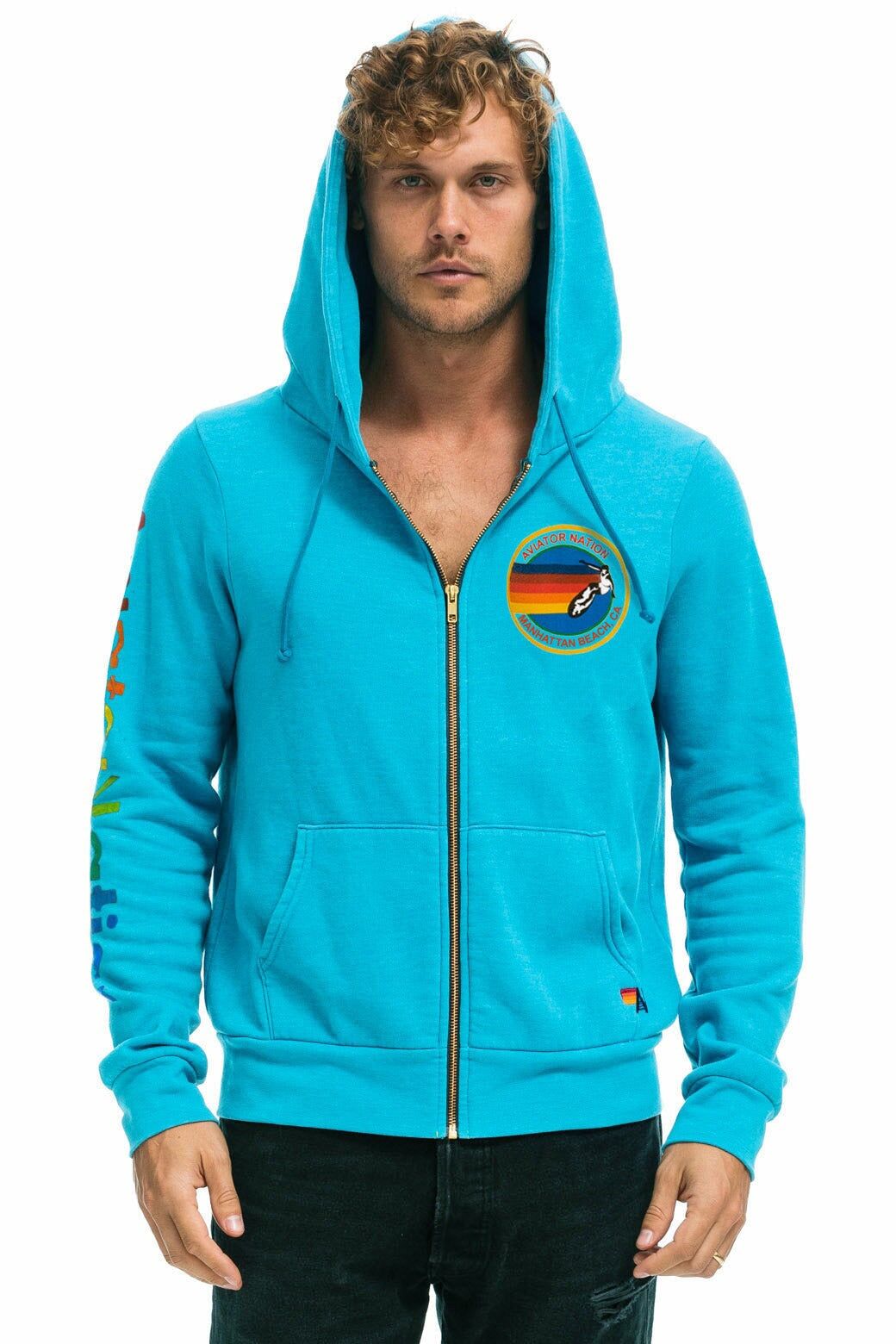 AVIATOR NATION MANHATTAN BEACH HOODIE - NEON BLUE sold by Aviator Nation product image thumbnail 2