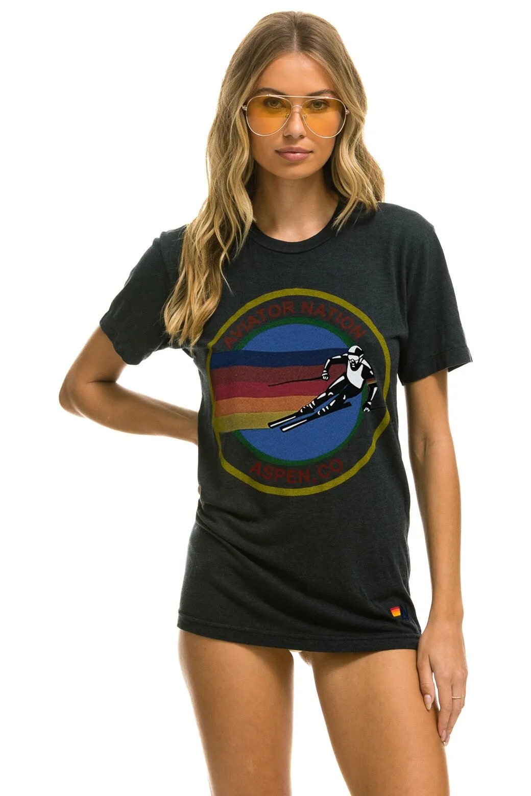 AVIATOR NATION ASPEN TEE - CHARCOAL sold by Aviator Nation