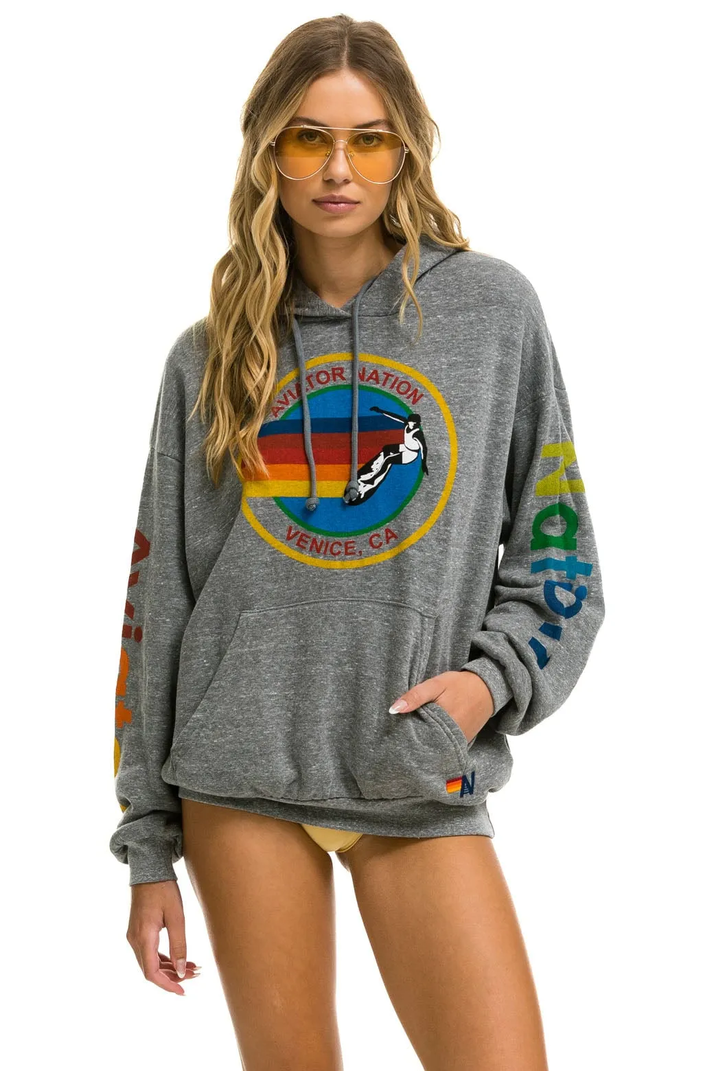 AVIATOR NATION RELAXED PULLOVER HOODIE - HEATHER GREY sold by Aviator Nation
