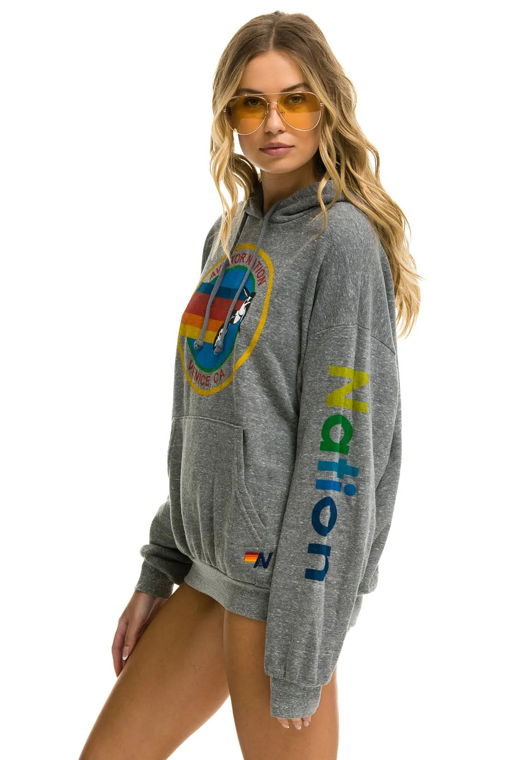 AVIATOR NATION RELAXED PULLOVER HOODIE - HEATHER GREY sold by Aviator Nation product image thumbnail 3