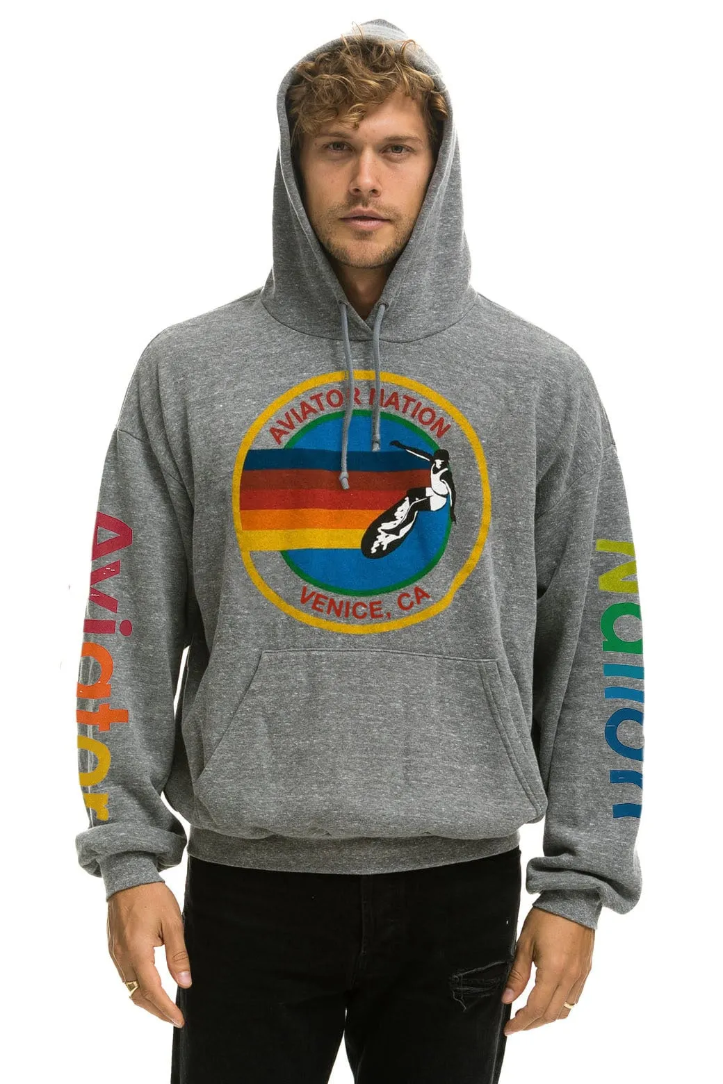 AVIATOR NATION RELAXED PULLOVER HOODIE - HEATHER GREY sold by Aviator Nation product image thumbnail 2