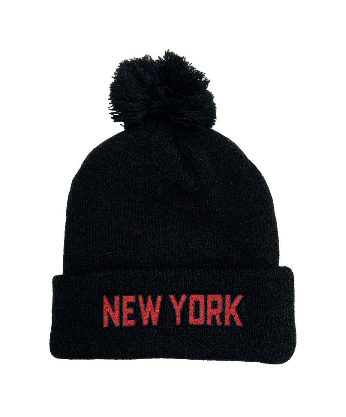 NEW YORK POM POM BEANIE - BLACK sold by Aviator Nation