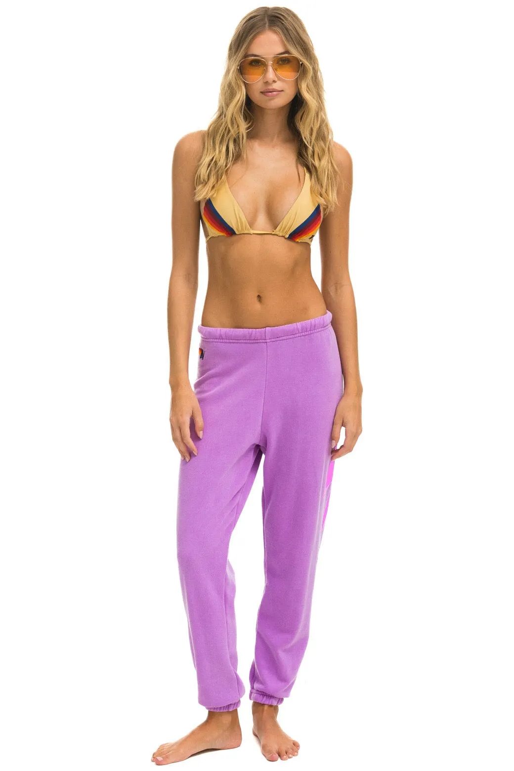 BOLT SWEATPANTS - NEON PURPLE // NEON PINK sold by Aviator Nation product image thumbnail 2