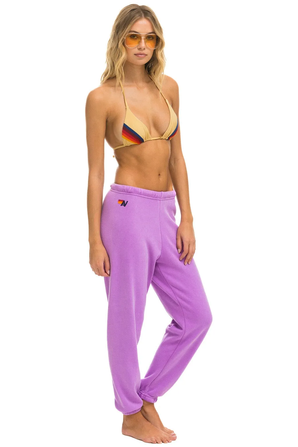 BOLT SWEATPANTS - NEON PURPLE // NEON PINK sold by Aviator Nation product image thumbnail 3