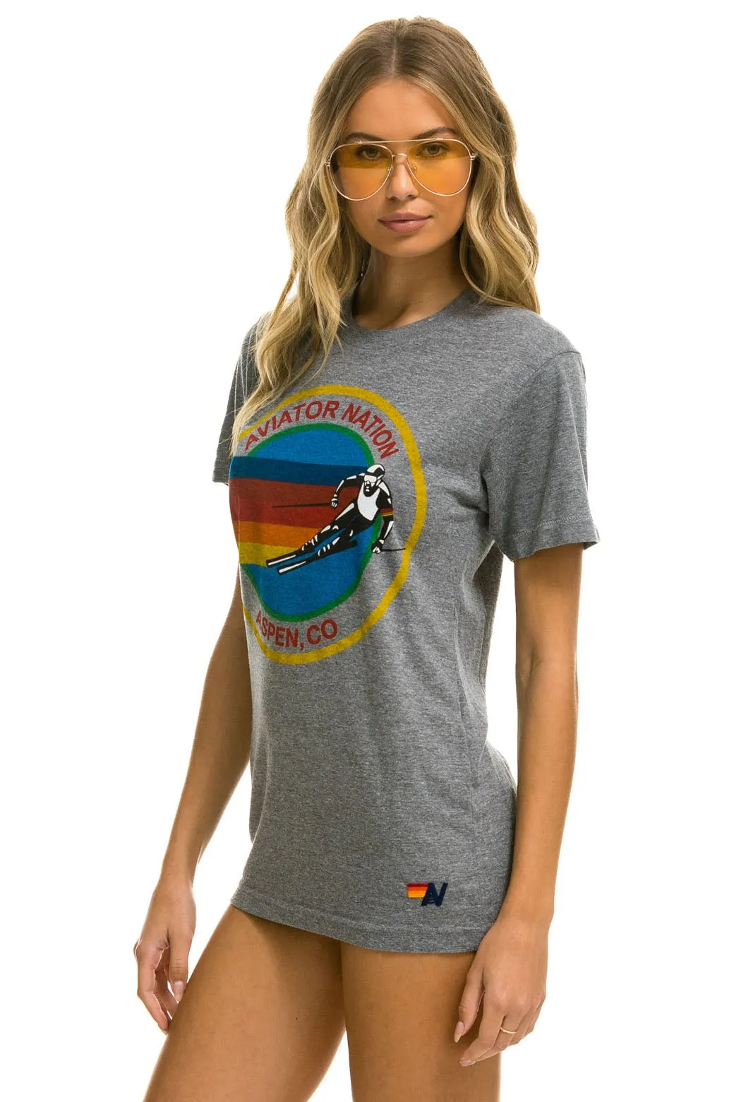SIGNATURE ASPEN TEE - HEATHER GREY sold by Aviator Nation product image thumbnail 5