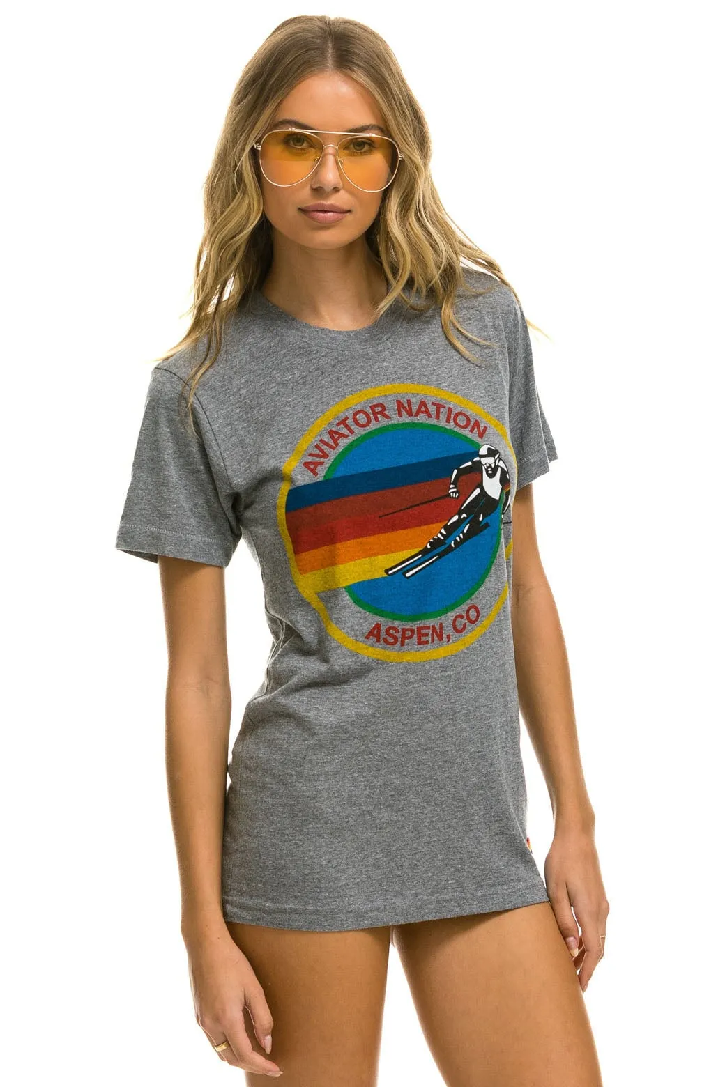 SIGNATURE ASPEN TEE - HEATHER GREY sold by Aviator Nation product image thumbnail 3