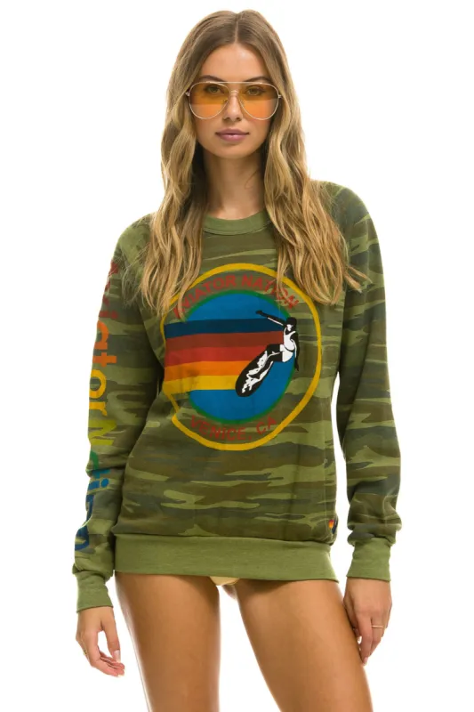 AVIATOR NATION CREW SWEATSHIRT - CAMO sold by Aviator Nation