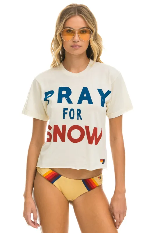 PRAY FOR SNOW BOYFRIEND TEE - VINTAGE WHITE sold by Aviator Nation