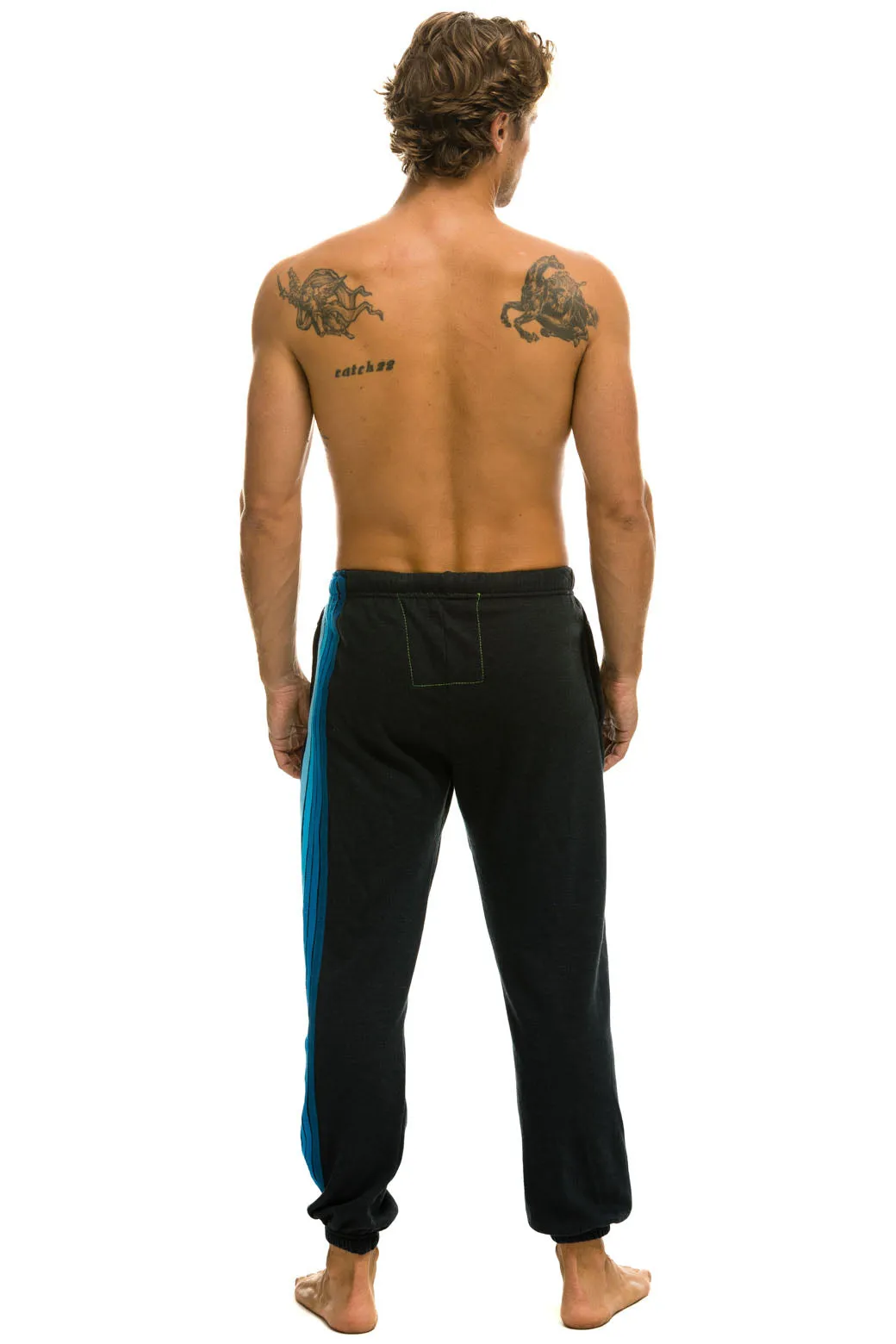 5 STRIPE SWEATPANTS - CHARCOAL // BLUE sold by Aviator Nation product image thumbnail 4