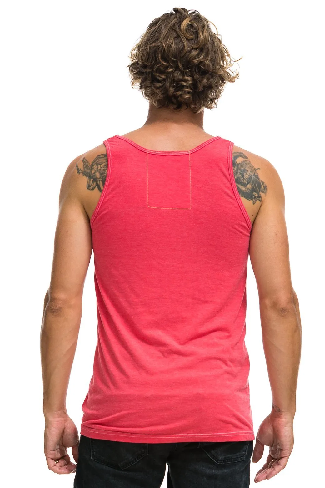 MEN'S AVIATOR NATION TANK - NEON RED sold by Aviator Nation product image thumbnail 4
