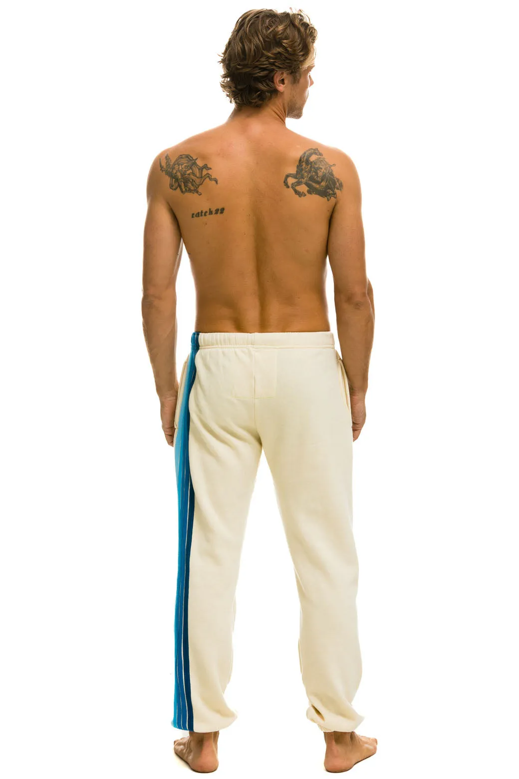 5 STRIPE SWEATPANTS - VINTAGE WHITE // BLUE sold by Aviator Nation product image thumbnail 4