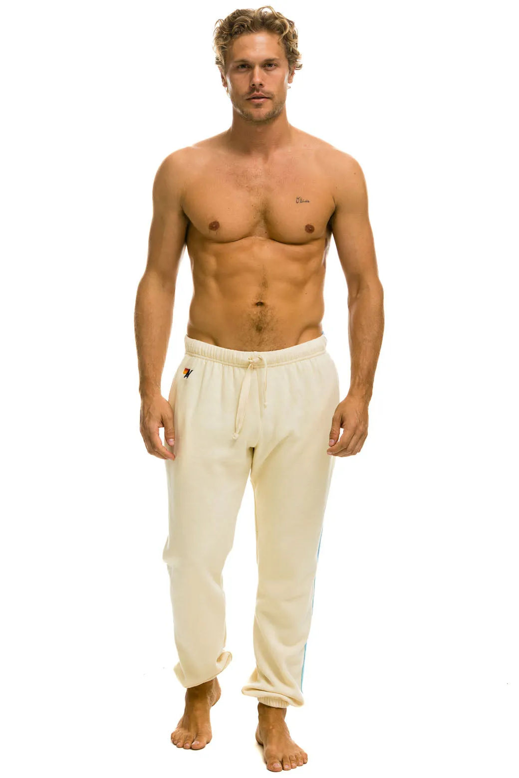 5 STRIPE SWEATPANTS - VINTAGE WHITE // BLUE sold by Aviator Nation product image thumbnail 2