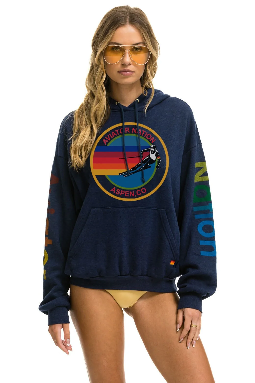 AVIATOR NATION ASPEN RELAXED PULLOVER HOODIE - NAVY sold by Aviator Nation