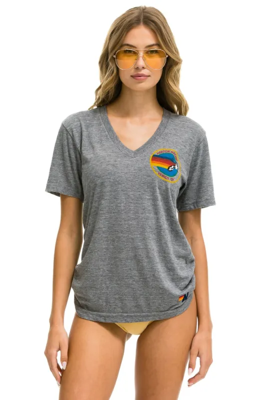AVIATOR NATION VENICE SMALL CIRCLE VNECK - HEATHER GREY sold by Aviator Nation
