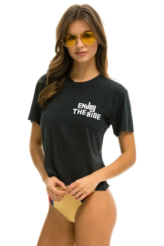 ENJOY THE RIDE  BOYFRIEND TEE - CHARCOAL sold by Aviator Nation