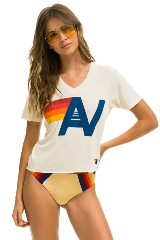 LOGO BOYFRIEND VNECK TEE - VINTAGE WHITE sold by Aviator Nation