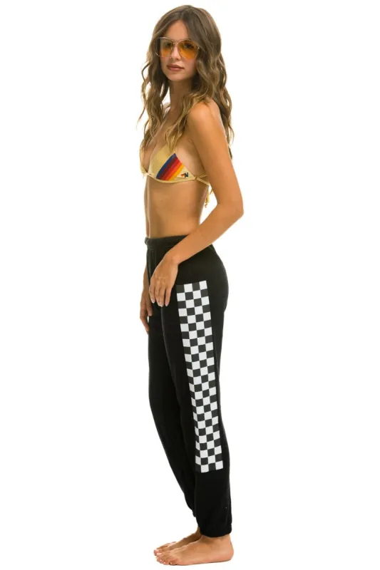 CHECK LEG SWEATPANTS - BLACK sold by Aviator Nation