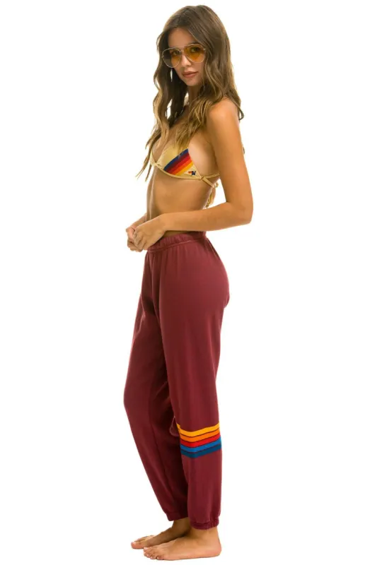 RAINBOW STITCH SWEATPANTS - PLUM 2 sold by Aviator Nation