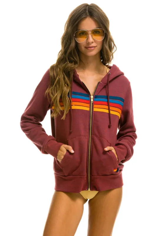 5 STRIPE HOODIE - PLUM 2 sold by Aviator Nation