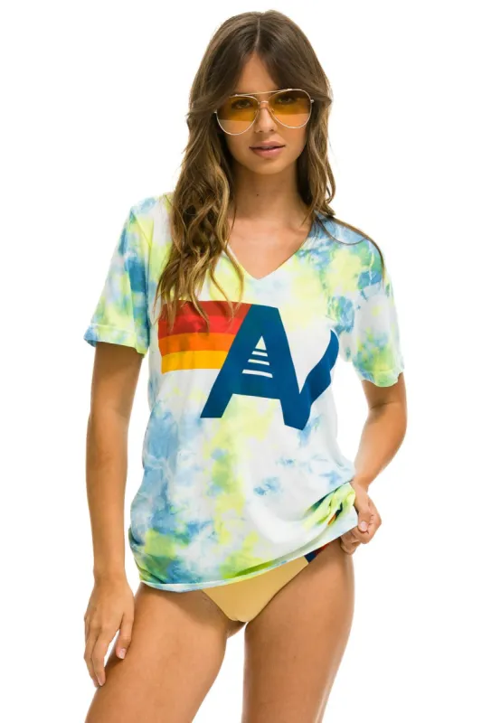 LOGO VNECK - TIE DYE NEON YELLOW sold by Aviator Nation