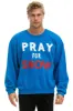 PRAY FOR SNOW RELAXED CREW SWEATSHIRT - OCEAN sold by Aviator Nation