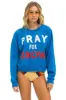 PRAY FOR SNOW RELAXED CREW SWEATSHIRT - OCEAN sold by Aviator Nation