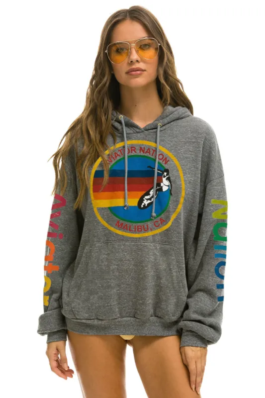 AVIATOR NATION MALIBU RELAXED PULLOVER HOODIE - HEATHER GREY sold by Aviator Nation