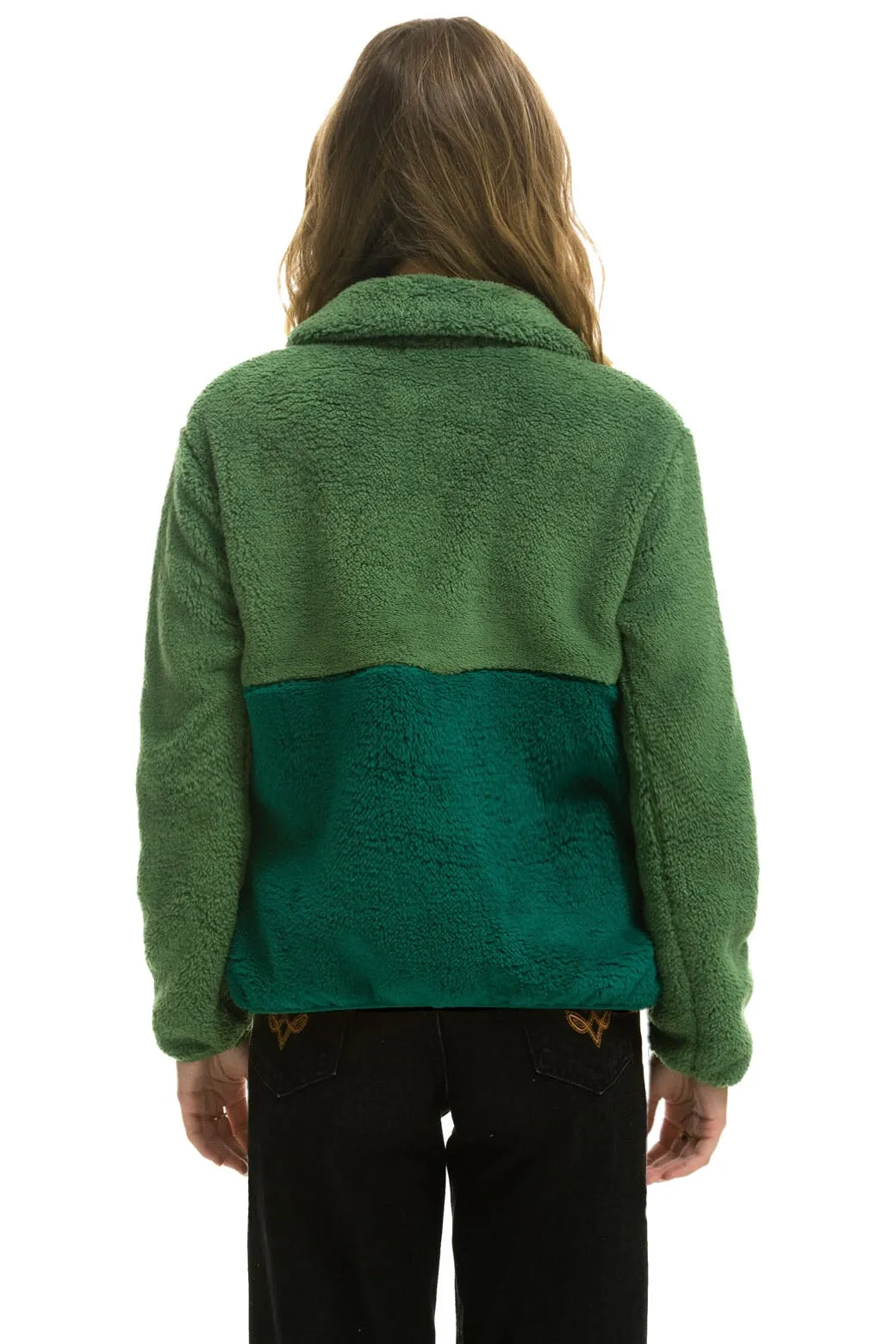 TEDDY APRES HALF ZIP COLOR BLOCK JACKET - GARDEN GREEN sold by Aviator Nation product image thumbnail 2