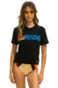 RIDE LOGO BOYFRIEND TEE - BLACK sold by Aviator Nation