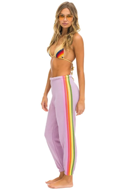 5 STRIPE SWEATPANTS - MAUVE // PINK // GREEN sold by Aviator Nation
