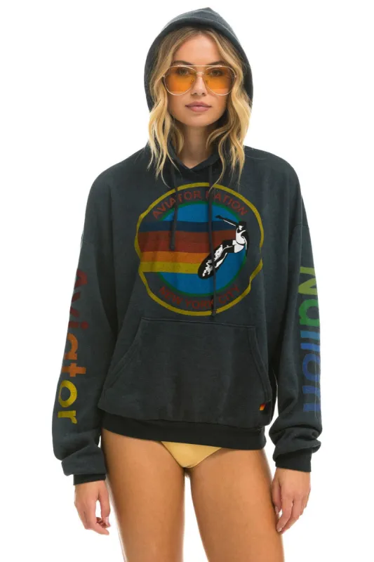AVIATOR NATION NEW YORK CITY RELAXED PULLOVER HOODIE - CHARCOAL sold by Aviator Nation