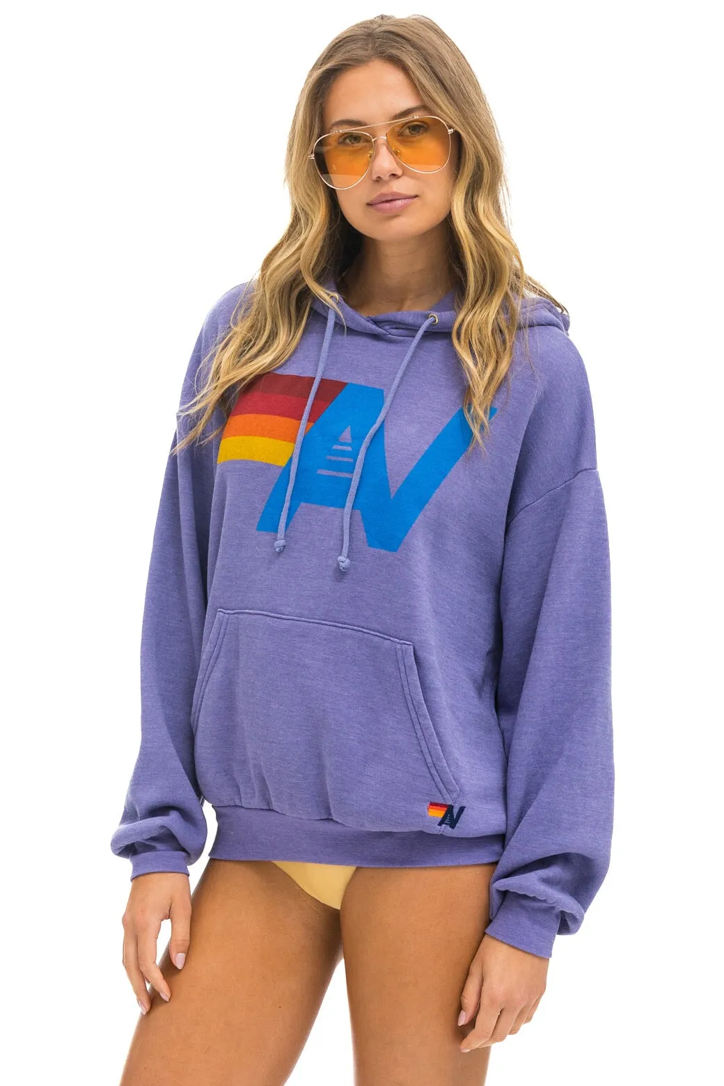 LOGO PULLOVER RELAXED HOODIE - LAVENDER sold by Aviator Nation product image thumbnail 3