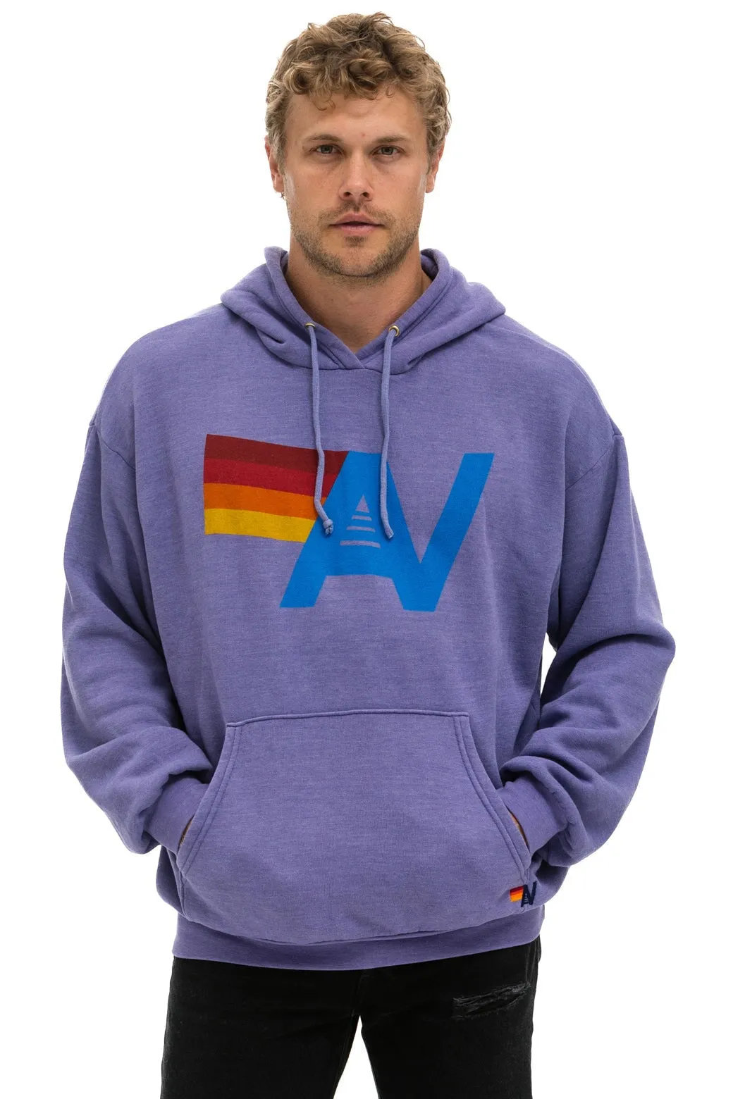 LOGO PULLOVER RELAXED HOODIE - LAVENDER sold by Aviator Nation product image thumbnail 2