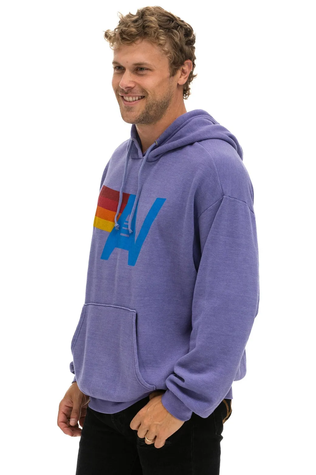 LOGO PULLOVER RELAXED HOODIE - LAVENDER sold by Aviator Nation product image thumbnail 4