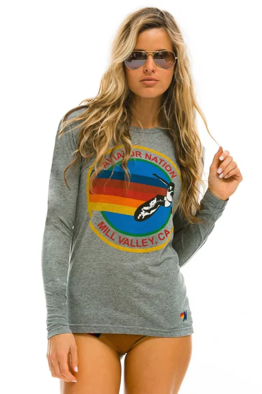 SIGNATURE MILL VALLEY LONG SLEEVE TEE - HEATHER GREY sold by Aviator Nation