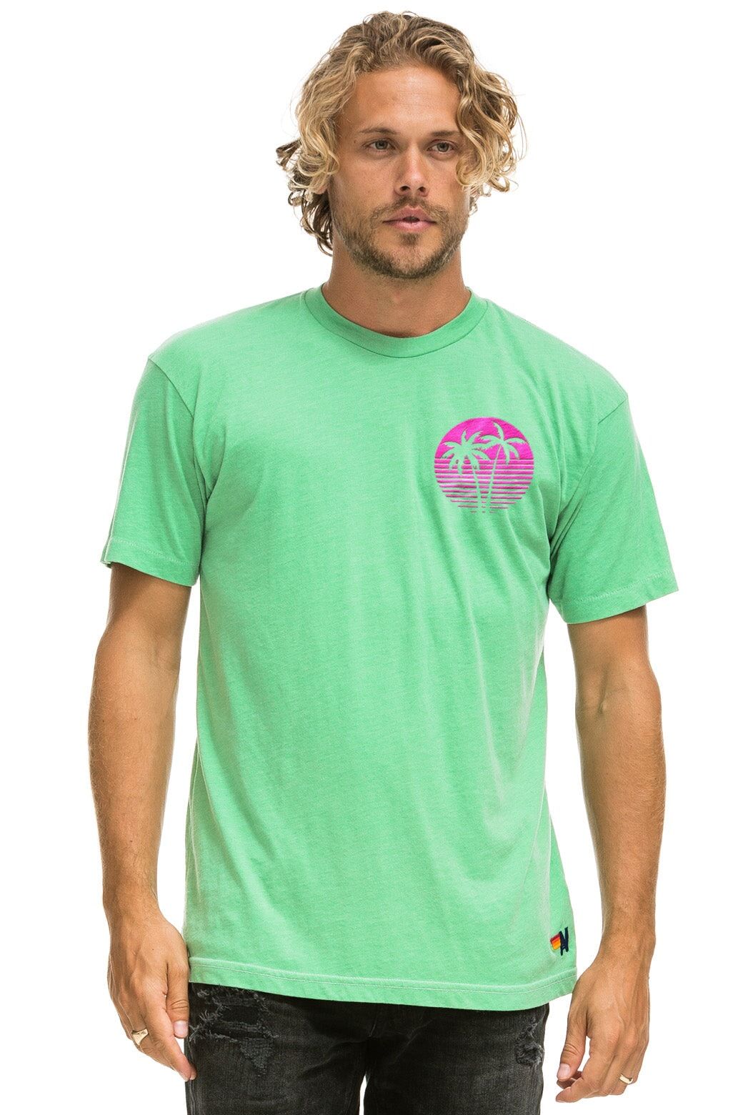 PALM TREE HAMPTONS 2023 CREW TEE SHIRT - MINT sold by Aviator Nation product image thumbnail 2