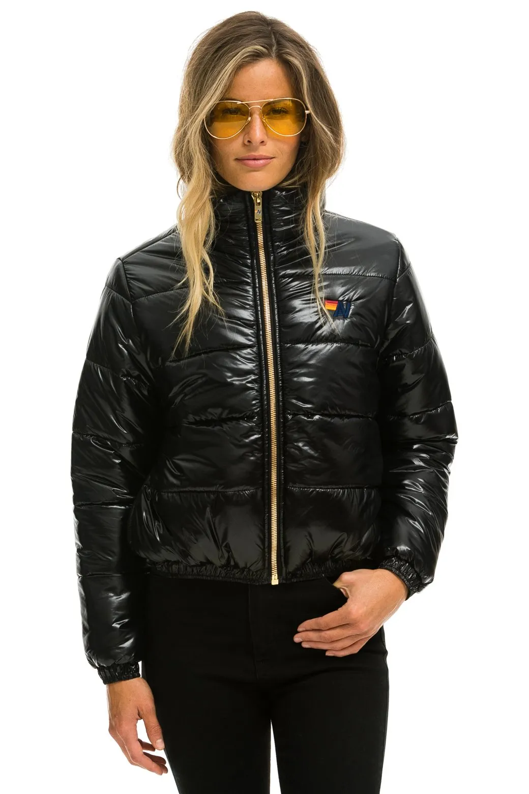 BOLT LUXE APRES PUFFER JACKET - GLOSSY BLACK sold by Aviator Nation product image thumbnail 3