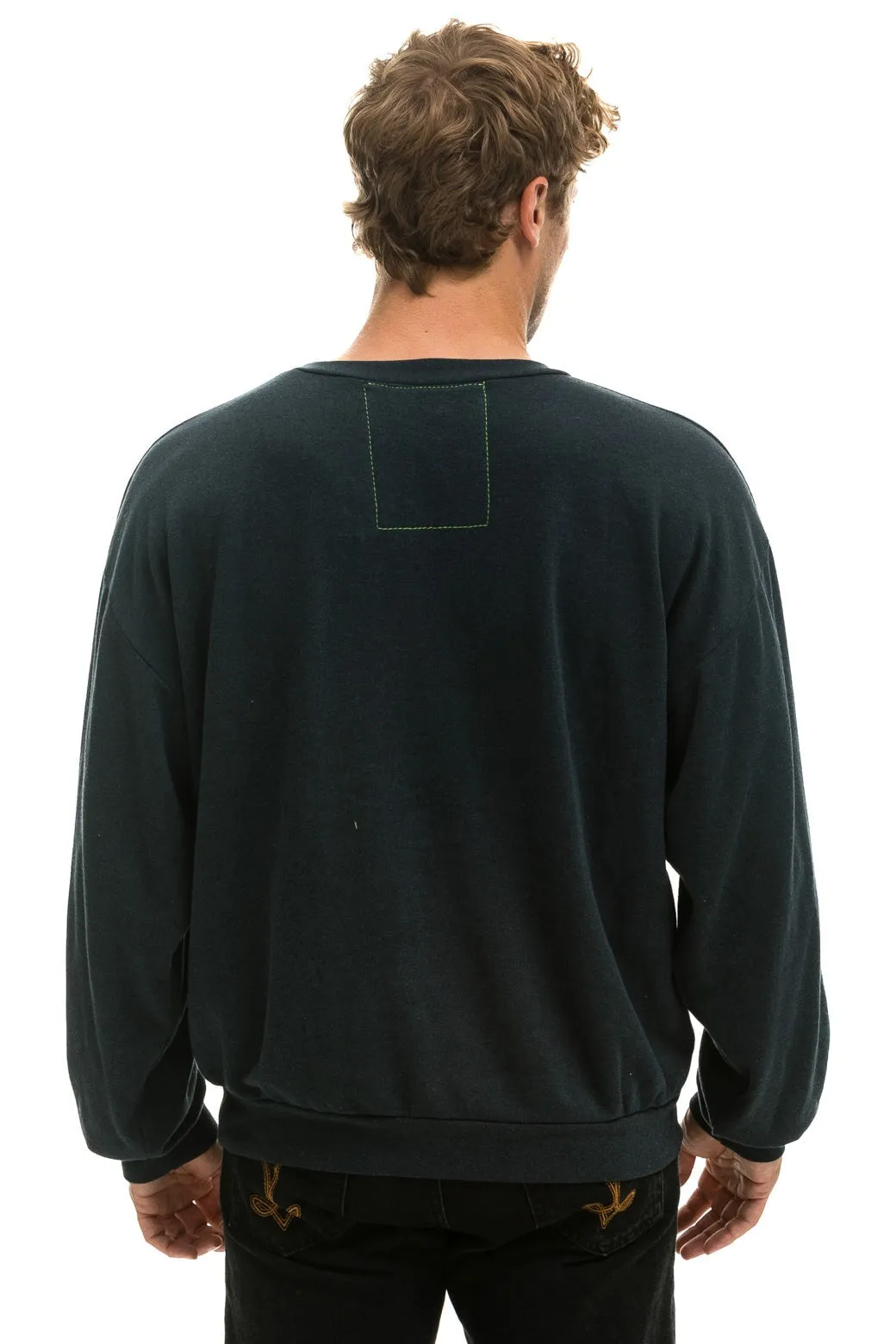 5 STRIPE RELAXED CREW SWEATSHIRT - CHARCOAL // GREY sold by Aviator Nation product image thumbnail 4