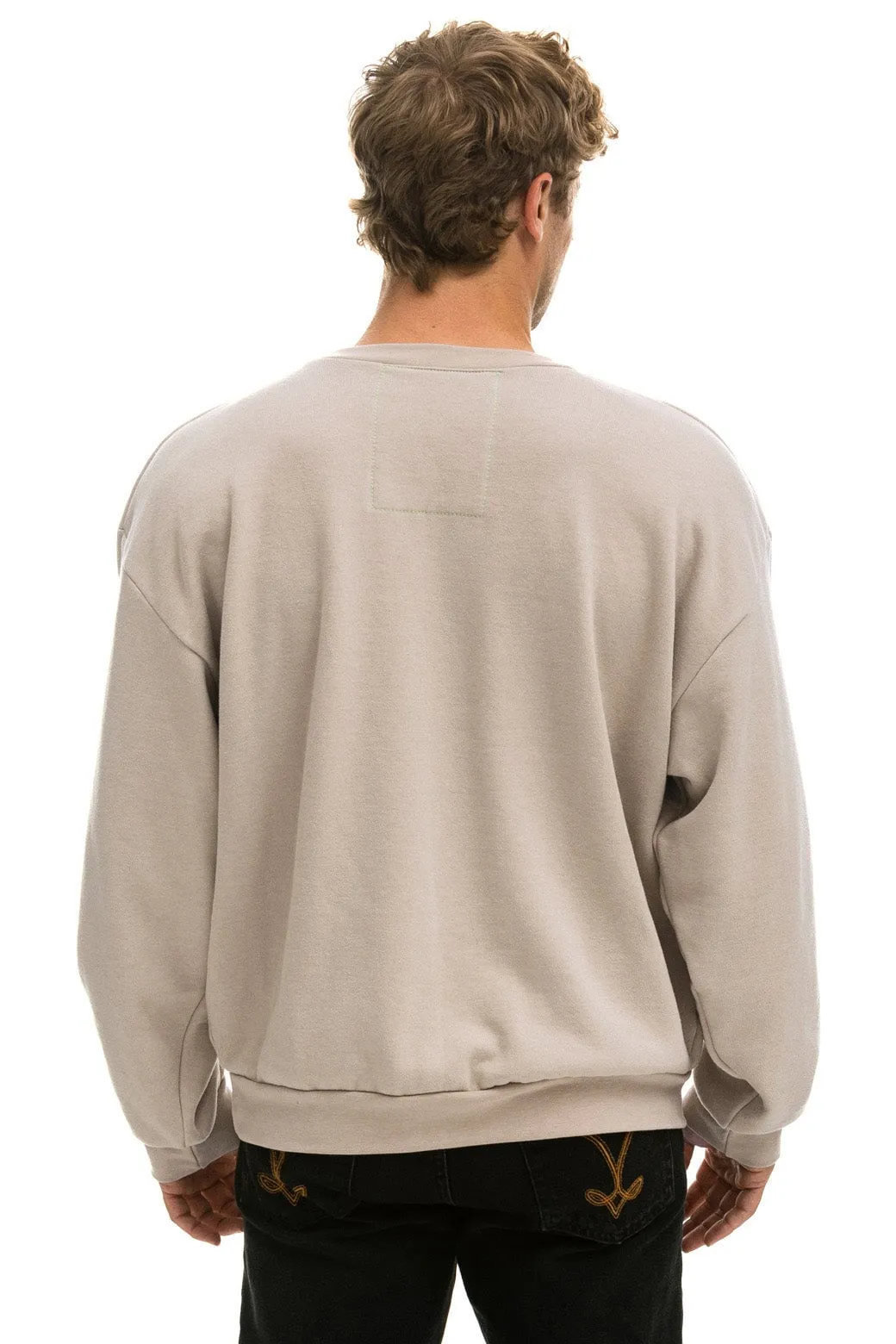 BOLT STITCH RELAXED CREW SWEATSHIRT - SAND // BLACK sold by Aviator Nation product image thumbnail 4