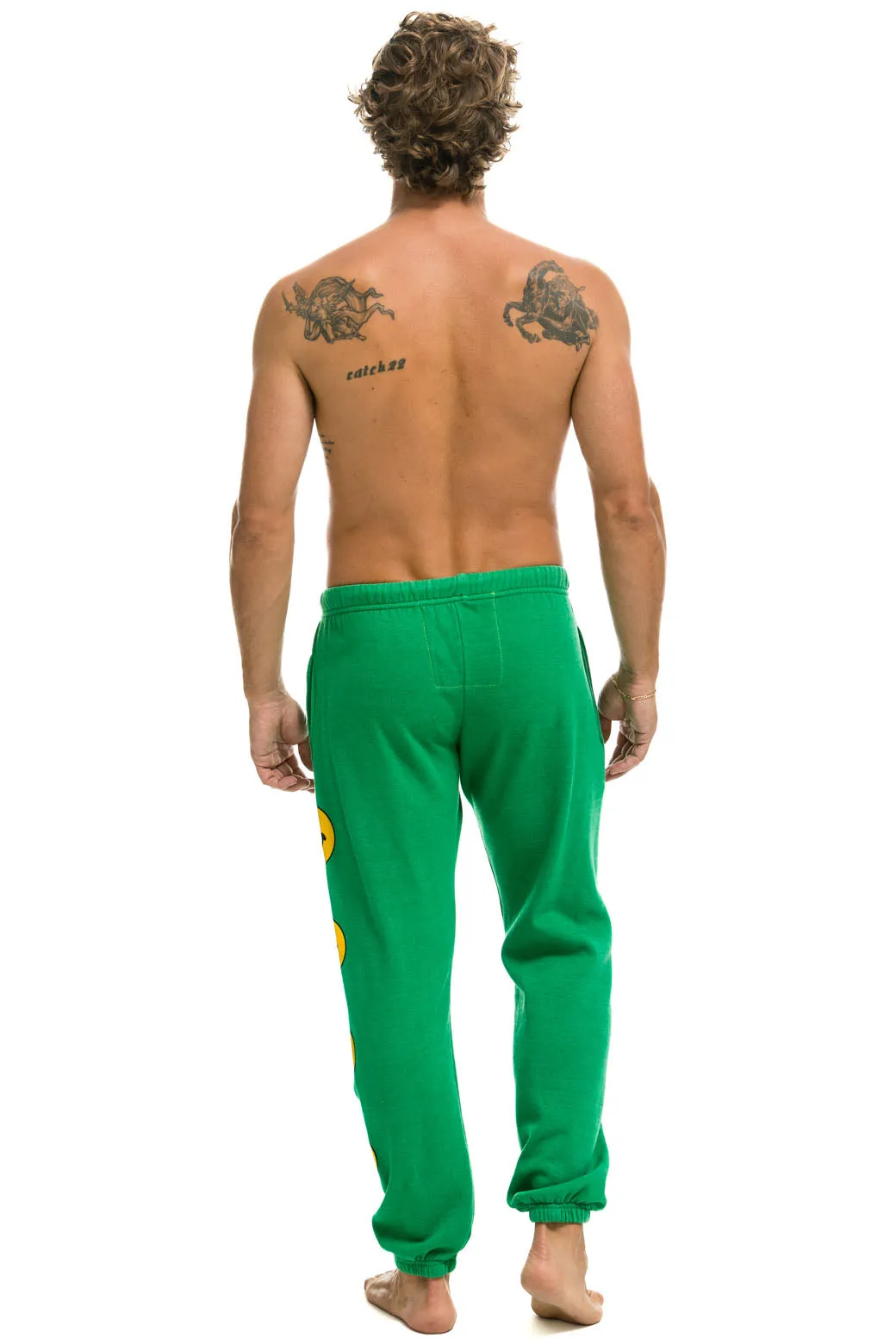 SMILEY 2 MENS SWEATPANTS - KELLY GREEN sold by Aviator Nation product image thumbnail 3