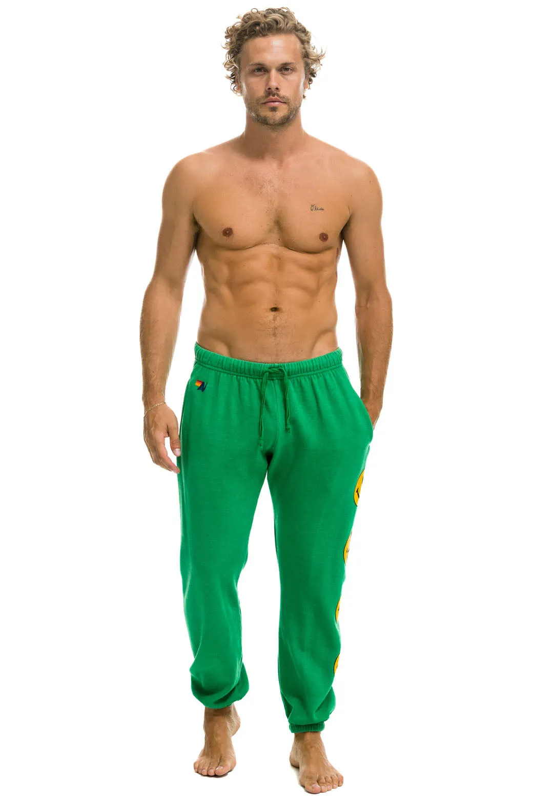 SMILEY 2 MENS SWEATPANTS - KELLY GREEN sold by Aviator Nation product image thumbnail 2