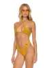 SPARKLE ST TROPEZ SCRUNCH CHEEKY BIKINI BOTTOMS - GOLD sold by Aviator Nation