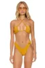 SPARKLE ST TROPEZ SCRUNCH CHEEKY BIKINI BOTTOMS - GOLD sold by Aviator Nation