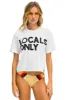 LOCALS ONLY BOYFRIEND TEE - WHITE sold by Aviator Nation