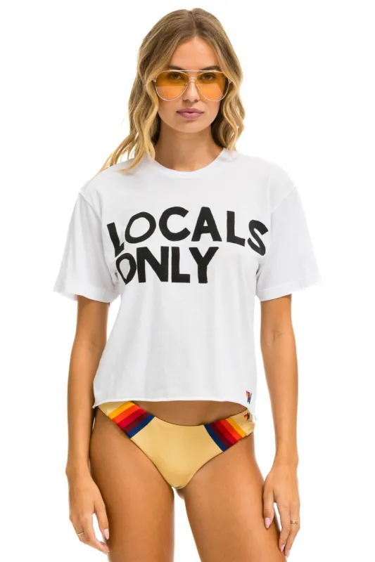 LOCALS ONLY BOYFRIEND TEE - WHITE sold by Aviator Nation